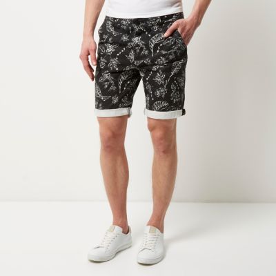Black Bellfield print bermuda shorts